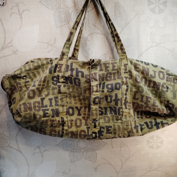 H&M Olive and Brown Graphic Tote Bag - Picture 2 of 8